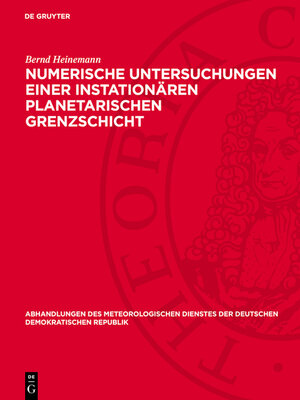 cover image of Numerische Untersuchungen einer instationären planetarischen Grenzschicht